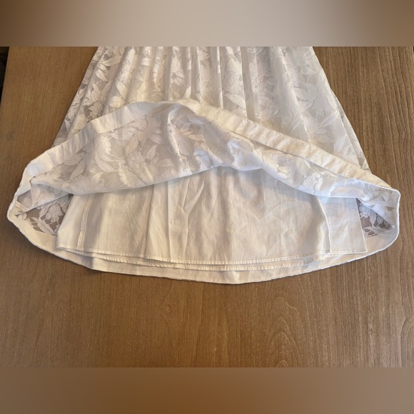 Anthropologie HD in Paris Ivory Lace Poplin Swing Trapeze Dress NWT Size Small - Picture 9 of 13